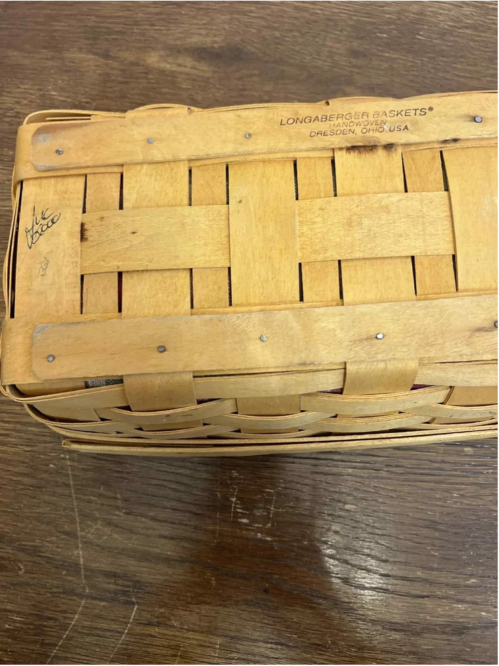Longaberger Holiday Basket Plaid Liner & Protector Signed Handmade USA 2000